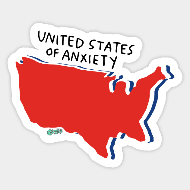 united states of anxiety Sticker by GRIPLESS